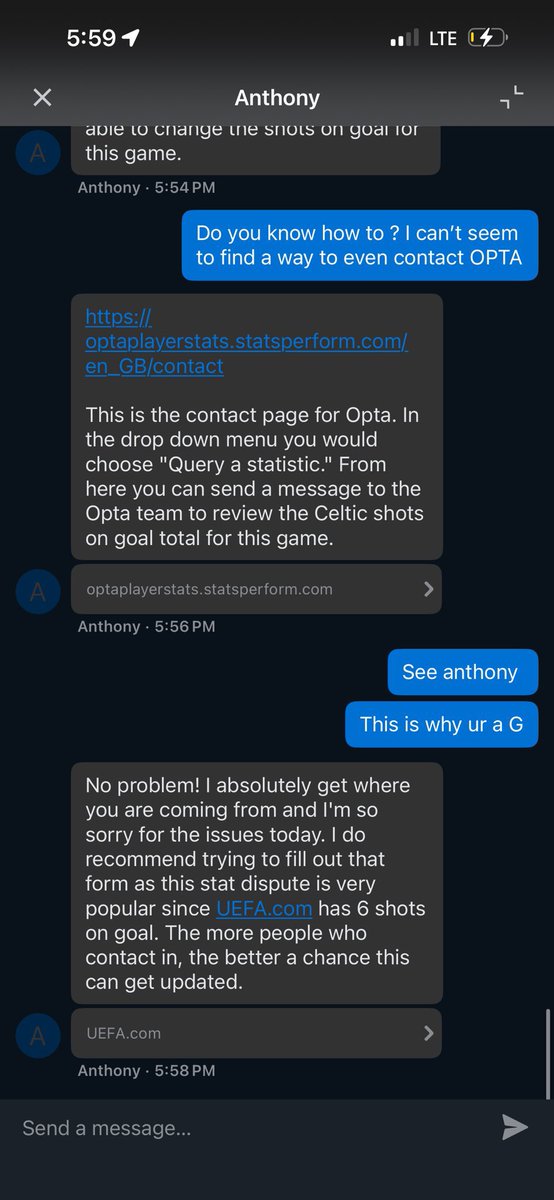 MrBearBets's tweet image. I’m just a messenger btw 😅 we can get this fixed.. Anthony we love you king ❤️

optaplayerstats.statsperform.com/en_GB/contact

Do whatever you want with that information