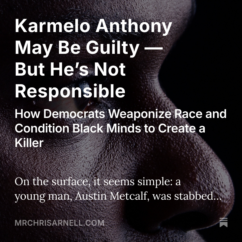 MrChrisArnell's tweet photo. @LittleChicN @TheOnlyDSC “Disrespect” is the new death sentence.
Thanks to rap, activists, and useless educators,
Karmelo thought death was a proper response.
👇
https://t.co/kVY6bL1QjA
#BuiltToExplode #CulturalCollapse #GrievanceKills https://t.co/aod4xn5upk