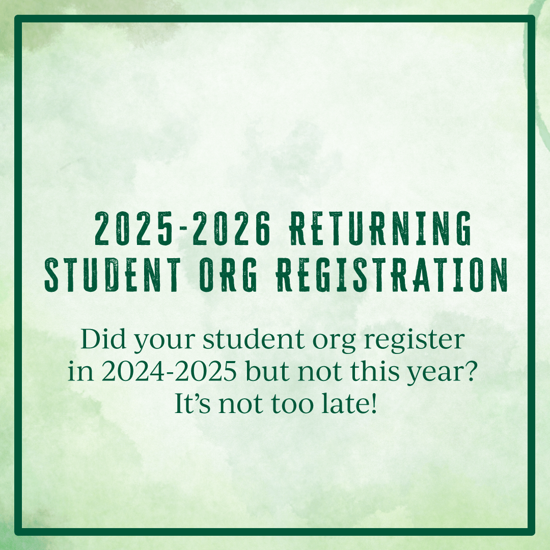 If your student org registered in 2024-2025 but hasn’t done so in 2025-2026, there’s still time! Complete your registration to become eligible for ALL perks! 🦅 For more information and to register your student org, visit studentactivities.unt.edu/orgs-registrat…