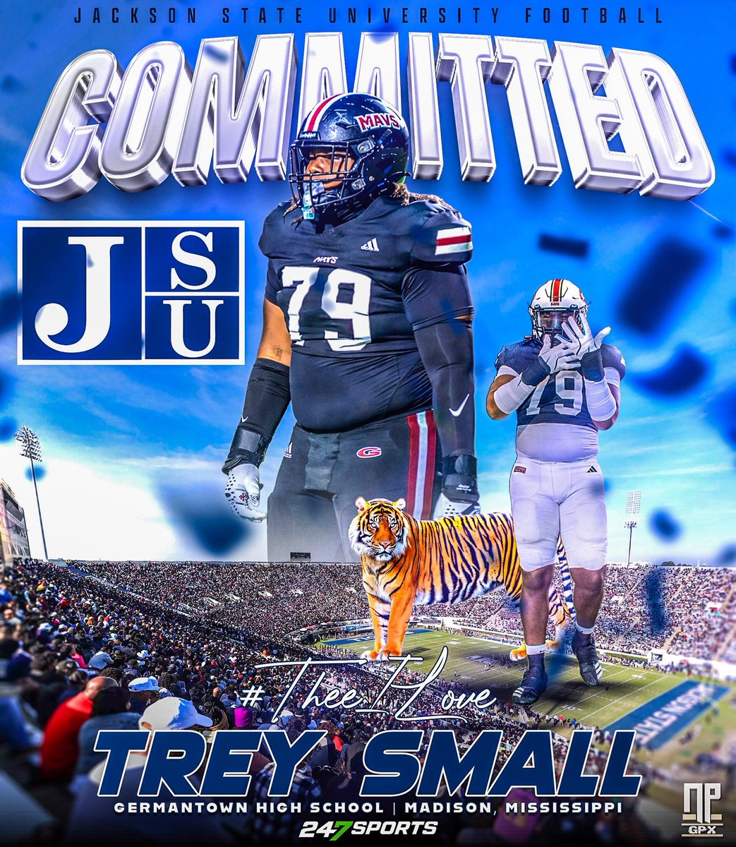 I’m at blessed to announce that i’m 1000% committed to Jackson State !! <a href="/gojsutigersfb/">Jackson State Football</a> <a href="/CoachTaylor010/">T.C. Taylor</a> <a href="/CoachRamirezJSU/">Manny Ramirez</a> <a href="/CoachGraham50/">Coach Kaleb Graham</a> <a href="/CoachRipKirk/">Rip Kirk</a> <a href="/Coach_O/">Otis Riddley</a> <a href="/TheRealJavJones/">TheeCoachJavancyJones</a> <a href="/Kennedybrown75/">Kennedy Brown 5⭐️ OL</a>