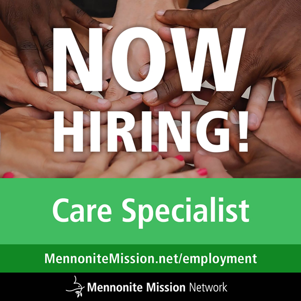 Mission Network is hiring in two full-time roles:
1. Development Representative — Remote, hybrid, or in-office in Elkhart, N Indiana, S Michigan, or NW Ohio.
2. Care Specialist  — Remote, hybrid, or in-office in Elkhart or Newton. ow.ly/Yqs750Y1OfN.