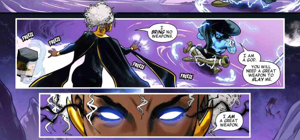 #XSpoilers 
“I AM A GREAT WEAPON.” I know that’s right Ororo #ororospoilers 

Gosh I want to see Amaterasu