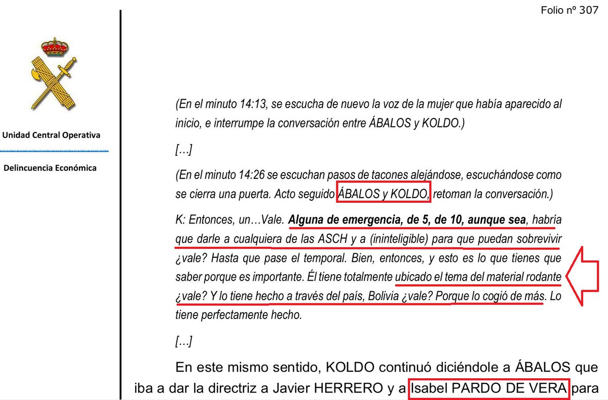 Parece que #ADIF habría estado utilizando "MATERIAL RODANTE" FERROVIARIO proveniente de BOLIVIA para sus líneas de ALTA VELOCIDAD 👇😱

Aquí ABALOS y KOLDO hablan del asunto en llamadas interceptadas por la <a href="/guardiacivil/">Guardia Civil</a> 🎯🧐

Qué os parece? 😡 #ADAMUZ
