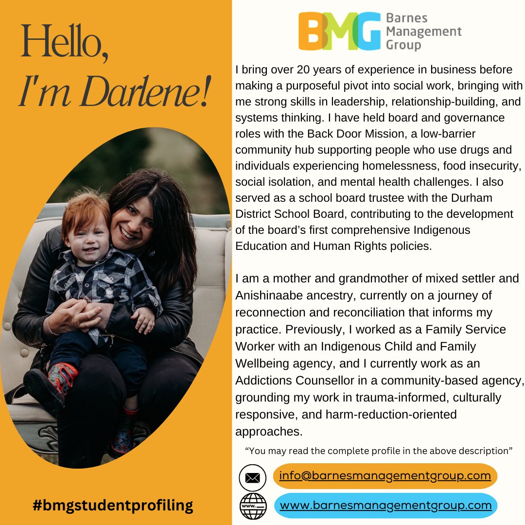 BarnesMgmtGroup's tweet photo. I bring over 20 years of experience in business before making a purposeful pivot into social work, bringing with me strong skills in leadership, relationship-building, and systems thinking. 
For more information, please visit our website.
info@barnesmanagementgroup.com https://t.co/lCOSXutDAH