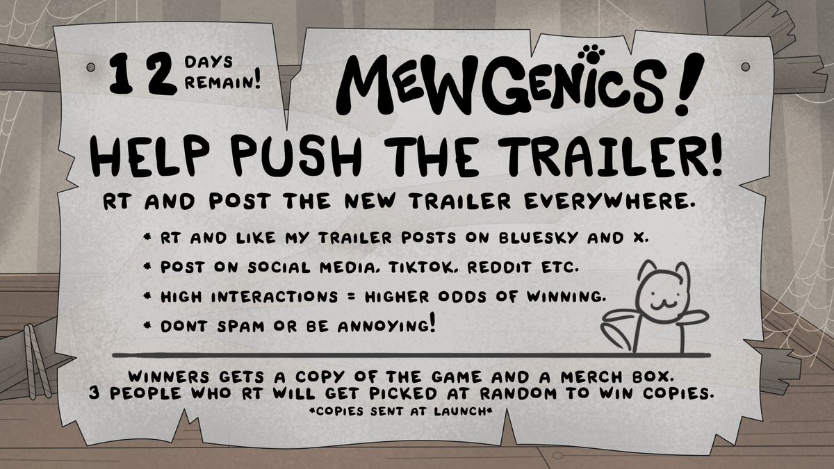 Todays contest is simple! RT and Like my pinned tweet! 3 random people will win copies of the game! if you can make a post somewhere that gets numbers you can win a merch box + free copy! ( dont spam! )