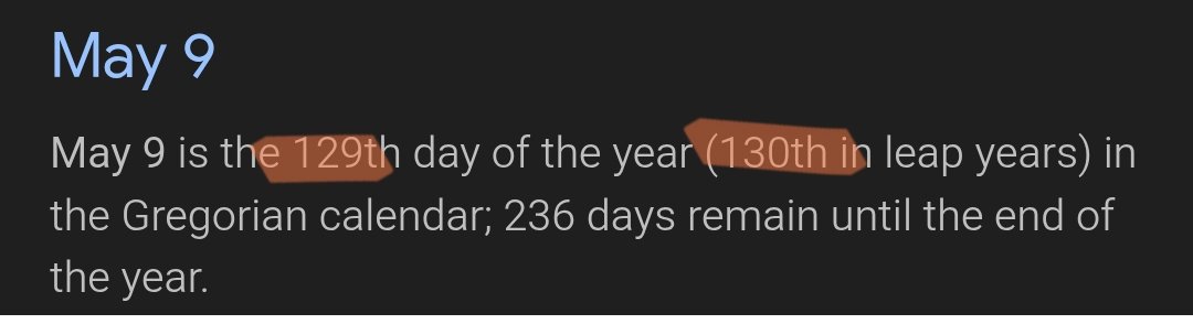 hitallocs's tweet image. May 5
September 9 
December 10 romulus 

5/9/10 ( 2026)

1/29 and 130th in leap years
_______________________

220 brad - 1/30 a.l