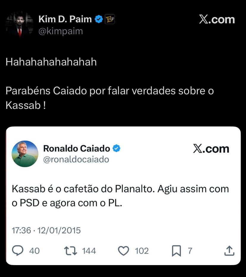 Estou realmente curioso..

O biscoiteiro não se diz apoiador indo e voltando de Flávio Presidente 2026?

E ele sabendo (e sabe) que pra isso acontecer, vai ser OBRIGATÓRIO apoio das raposas do centrão e etc, que a direita NÃO GOSTA, mas tolera?

Tanto ele sabe que usou isso pra