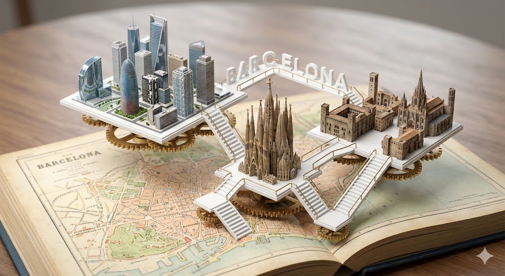 AIPointView's tweet image. Barcelona in miniature: from modern skyline to Gaudí's masterpieces, geared up on a vintage map! 🏙️🗺️⚙️

#Barcelona #AIPointView #ViralAesthetic #2026Vibes
#NanoBananaPro #GrokImagine