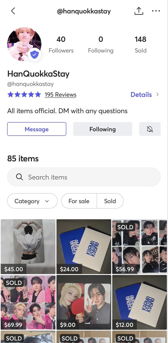 CherryBinBaby's tweet image. Kat / kat4hanjishine / kaliznaeym / Han’s red haired stalker is overpricing on Mercari 😭😭
Do not buy album pcs for more than $5 
This is taking advantage of STAY. How scummy.