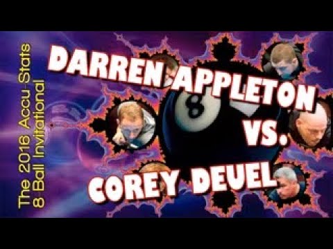 Premiering tonight at 8pm EST - 8-Ball - DARREN APPLETON vs COREY DEUEL - 2016 Accu-Stats Make It Happen Invitational

Billy Incardona and Danny DiLiberto called the action. 
Pat Fleming will be in the chat room.

youtu.be/6pGhIc5tYS8