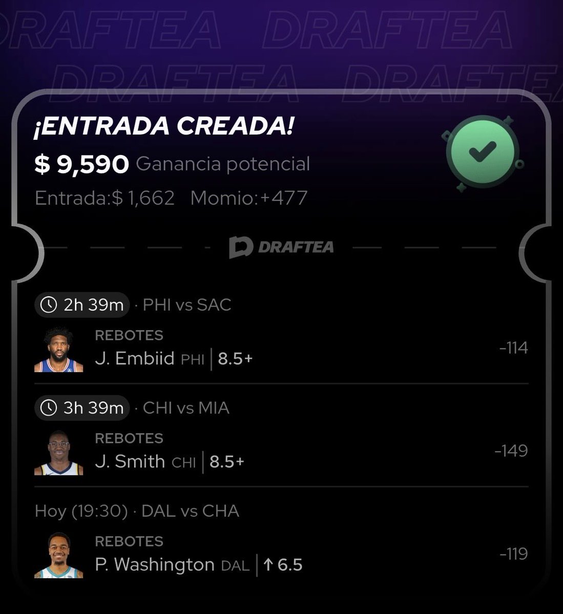 RevolverBets's tweet photo. Parlay +477 

Dale ❤️ y 🔁 si me vas a seguir. 

Rebotes nada más, traigo 2 doubles doubles que me gustan mucho los pasamos? https://t.co/Y5sR9nekn4