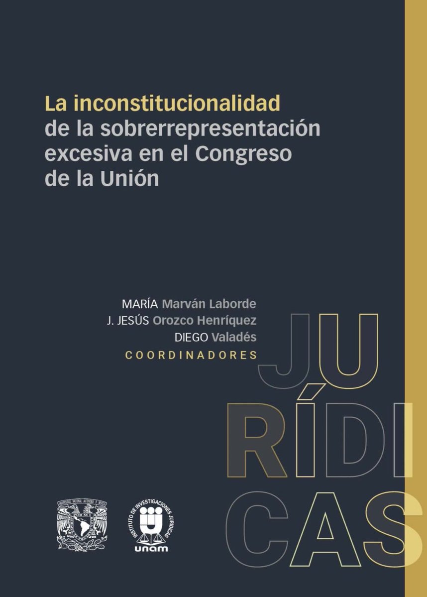Como me comprometí en <a href="/AtypicalTeve/">Atypical TE VE</a>, aquí está el libro que el oficialismo no quiere que leas y por el que están intimidando al Instituto de Investigaciones Jurídicas de la #UNAM.

Se titula “La inconstitucionalidad de la sobrerrepresentación excesiva en el Congreso de la Unión”