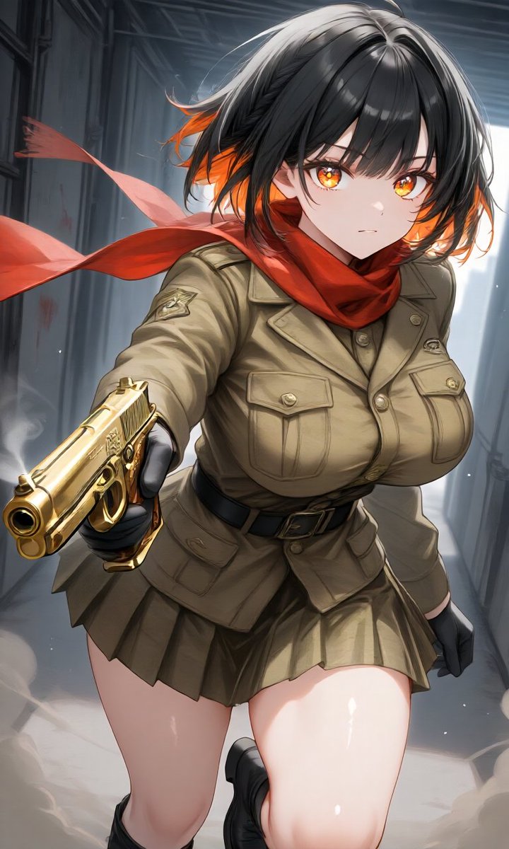 neo37232457's tweet photo. 勇者ちゃん黄金銃
#AIキンキラ金曜日
#Deiselpunk
おはようございます。久々のウチの子勇者ちゃんです。金曜日なので黄金の拳銃で参戦！ 最後の平日も撃ち抜いていけ
#AIイラスト
#AIイラスト好きさんと繋がりたい 
SFW illustration https://t.co/HaQsGM1U2U