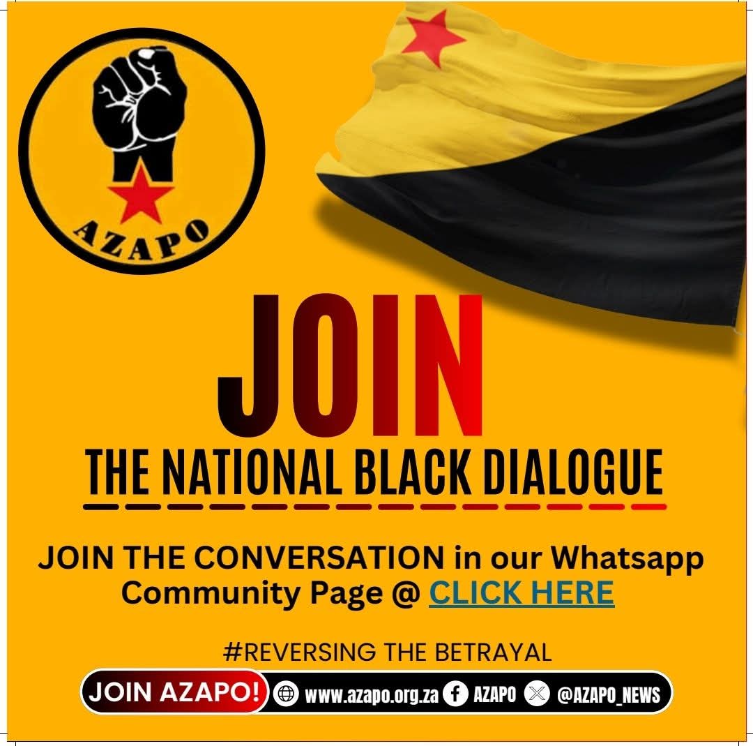 AZAPO launches The National Black Dialogue in our Whatsapp Community Dialogue space. 

Kindly use the link below to join. 
chat.whatsapp.com/Iy9QEDQfp4nGrB…

Let's get the nation talking, we need to have crucial conversations that are central to saving AZANIA. 

<a href="/AzapoLimpopo/">AZAPO LIMPOPO</a> <a href="/EcAzapo/">AZAPO EC</a>