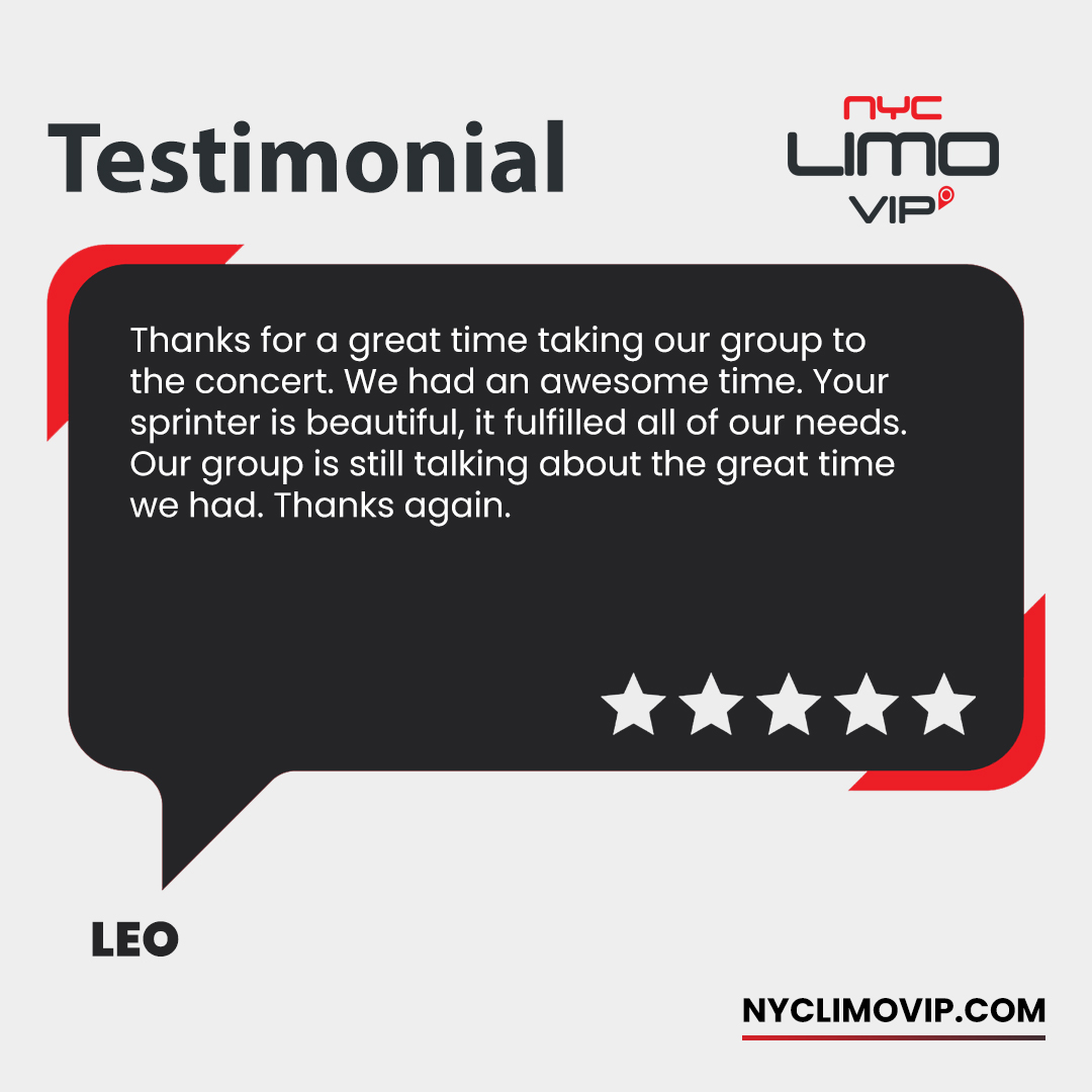 NYCLimoVIP's tweet image. Don't just take our word for it. Hear what our customers have to say! 🤗

Your Ground Travel Partner
Reserve now at: nyclimovip.com/book-now/

#nyclimovip #limoservice #limo #testimonial