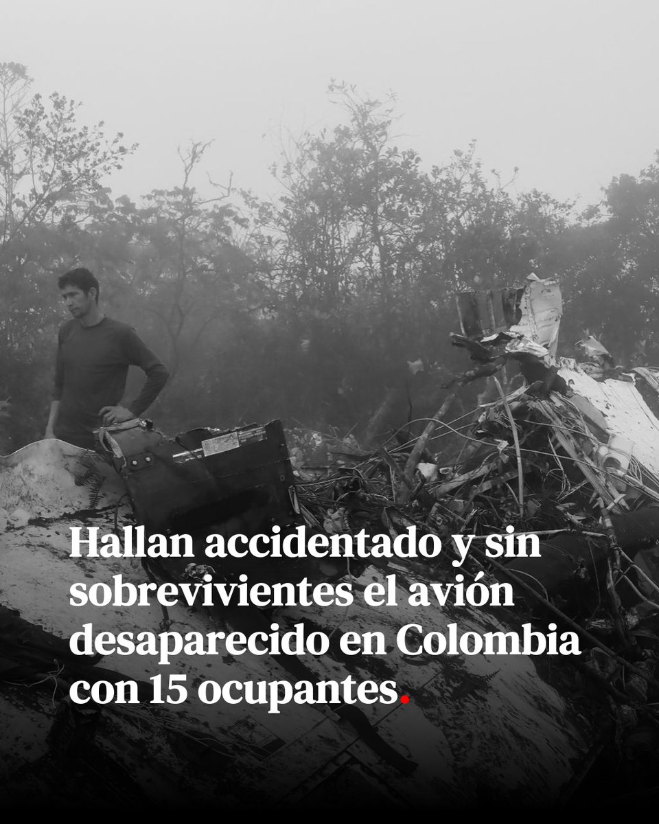 Avión se accidenta en el norte de Colombia 🇨🇴 y mueren 15 personas.

La aeronave perdió contacto en ruta y la aerolínea confirmó que no hubo sobrevivientes.

➡️ crnnoticias.com/hallan-acciden…