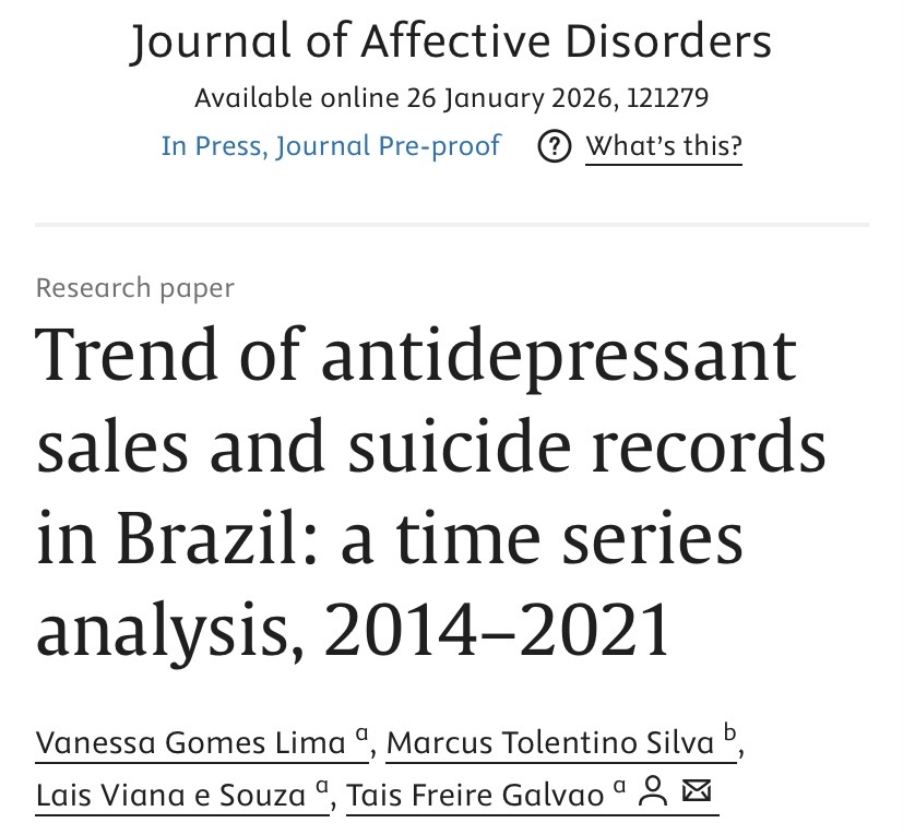 MedicatingNorm1's tweet image. ARTICLE: "Trend of antidepressant sales and suicide records in Brazil: a time series analysis, 2014–2021"

ARTICLE LINK: sciencedirect.com/science/articl…

#antidepressants #suicide