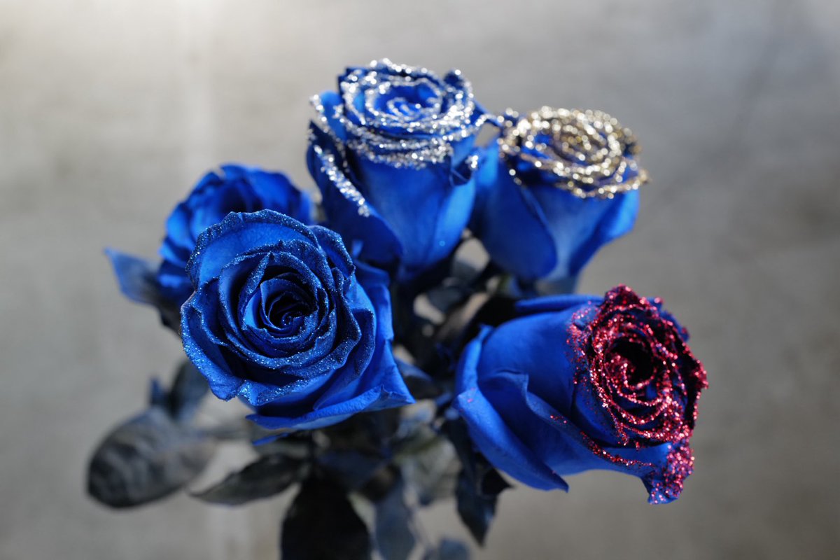 青いバラ 花言葉「可能性」 ラメの色で表情が変わります 日本全国にお