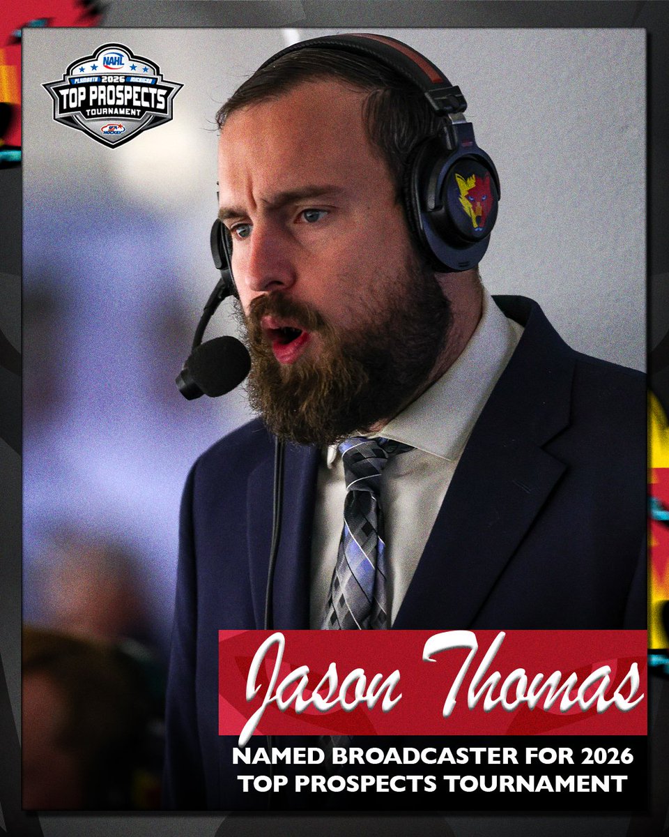 Congratulations to Jason Thomas on being named a broadcaster for the 2026 Top Prospects Tournament!