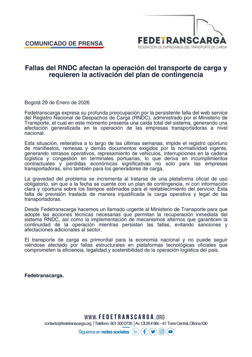 FEDETRANSCARGA tweet media