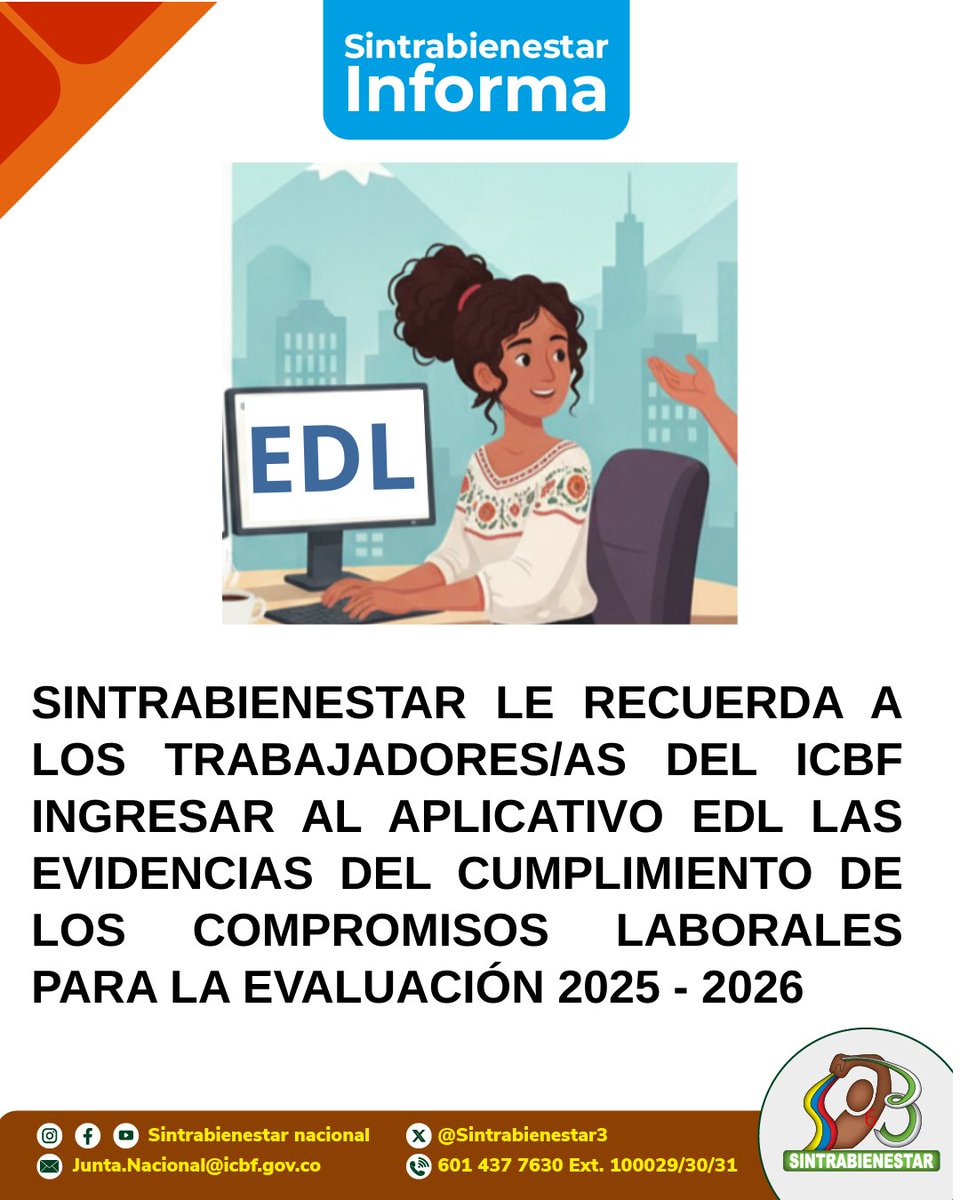 #SINTRABIENESTARINFORMA No te quedes sin subir las evidencias para la Evaluación de Desempeño Laboral