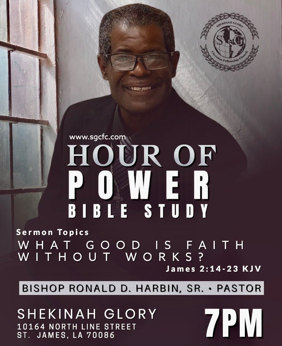 drharbim's tweet photo. Join The Shekinah Glory Christian Fellowship Church Hour of Power Bible Study tonight at 7pm https://t.co/lDs3MJVKVH