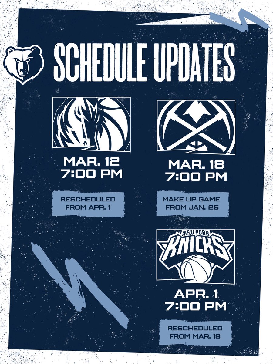 𝐇𝐨𝐦𝐞 𝐒𝐜𝐡𝐞𝐝𝐮𝐥𝐞 𝐔𝐩𝐝𝐚𝐭𝐞 🗓️🐻
🗓️ 𝟑.𝟏𝟖 — presented by @MemphisZoo
🎁 Call 12 Cell Giveaway to first 3,000 fans
🗓️ 𝟒.𝟏 — Sustainability Night, presented by @CocaCola