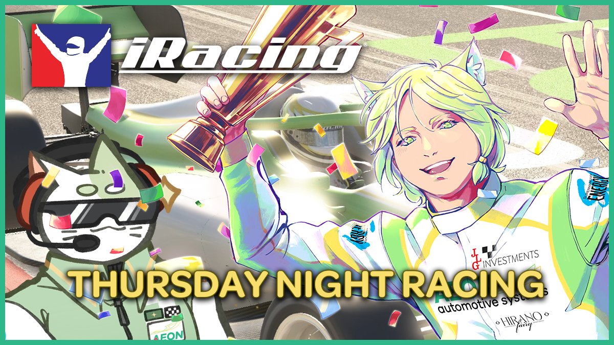 Time for Thursday night racing!! 🏎️ I see Indy at Dega tonight so we'll probably rock that 💚 Let's aim for the top 🏆 

8pm ET / 5pm PT on Twitch