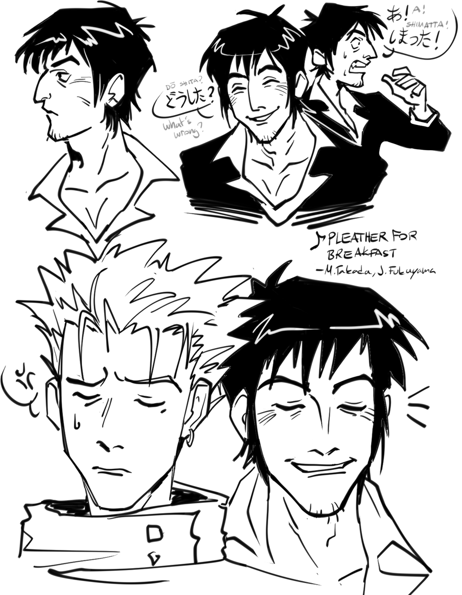 SlavHew's tweet photo. watching with a friend... 98 flavored wolfwood #trigun https://t.co/POgPLcuByN