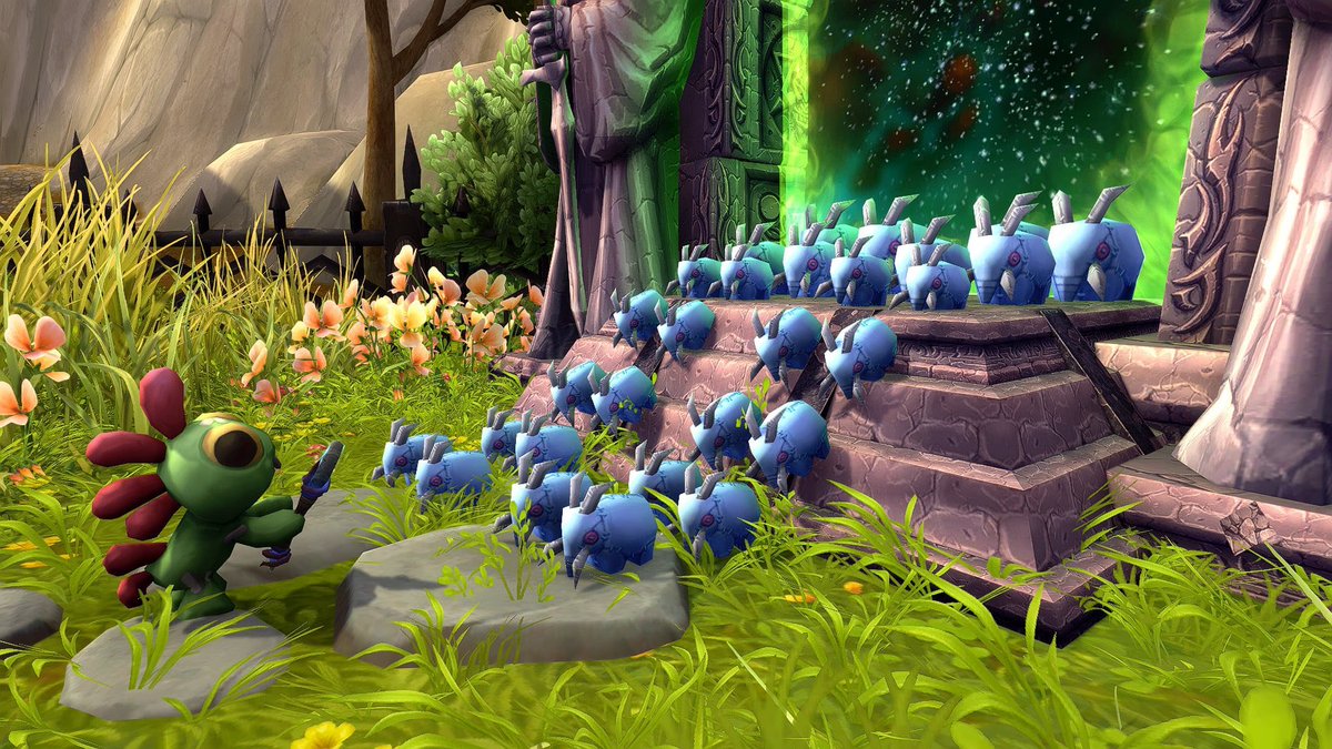 Xepla's tweet photo. 🚨 BREAKING: The plushies are mobilizing.

The Burning Legion has issued a statement: "What the hell is happening over there."

📸 Credit: [Wanheda#21799 | house open for visitors] #WorldOfWarcraft #WoW #wowhousing