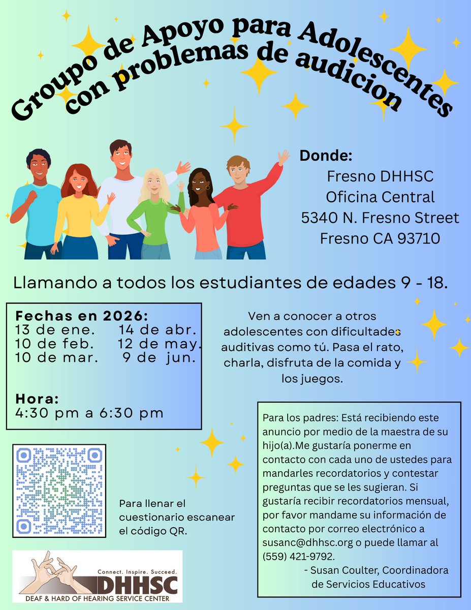 *NEW YEAR, NEW 1ST HALF DATES FOR HARD  OF HEARING TEENS!*

Full message: instagram.com/p/DUHEgKuAbzE/…

#DHHSC #HardOfHearingTeenSocialGroup #Fun #Chat #HangOut #Games #Food #FresnoHeadquarters