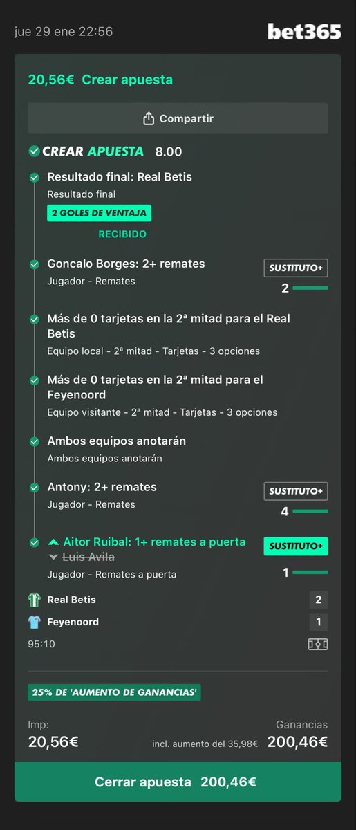 Aumento cuota 10✅✅

Antony es el mejor extremo del mundo.

25€ a alguien que de ❤️