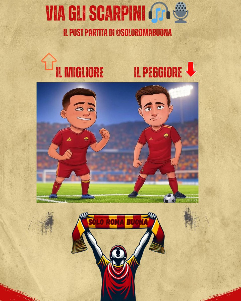 SoloRomaBuona's tweet image. "VIA GLI SCARPINI"🎧🎙️
Il post partita di @SoloRomaBuona

@acpanathinaikos vs @OfficialASRoma 1-1

⚽ #Ziolkowsky 

Chi è il vostro migliore in campo?
E chi è stato sottotono?

Scrivetelo nei commenti e parliamone insieme🗣️✍🏻

#ASRoma 🟡🔴 #PanathinaikosRoma @EuropaLeague