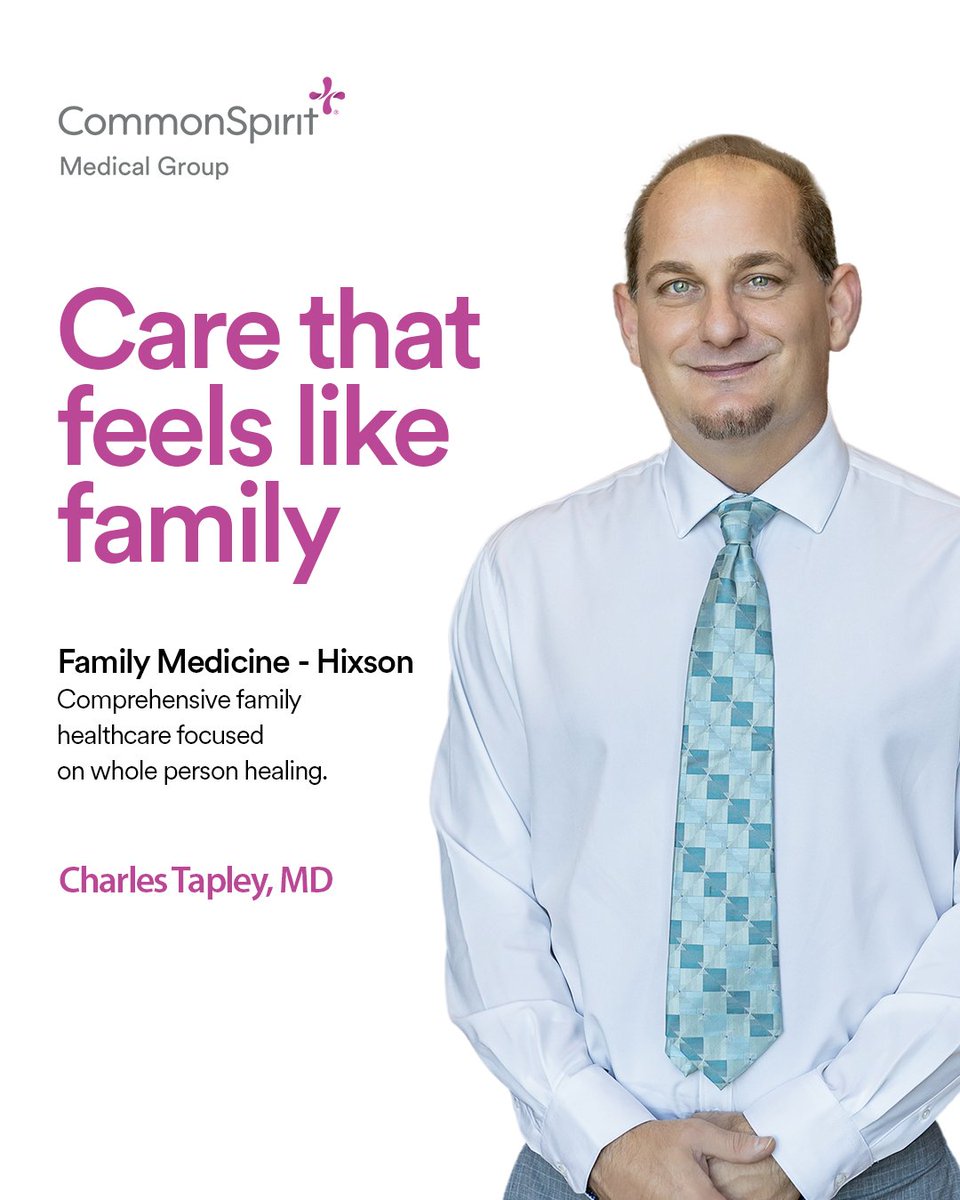 CSH_TNGA's tweet photo. Charles Tapley , MD is here to provide exceptional care. CommonSpirit Medical Group - Family Medicine - Hixson located at the Professional Office Building, 2051 Hamill Road, Suite 210, Hixson. Call (423) 870-1999 to schedule an appointment. https://t.co/wkPMgDNbDu
