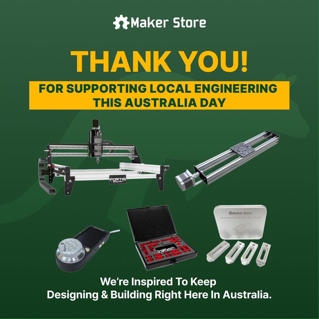 That’s a wrap on our Australia Day Sale!
Huge thanks to our amazing maker community. This week wasn’t just about deals — it was about seeing what you’re building, hearing your feedback, and learning what you actually need from your machines.
#MakerStore #maker #CNC #AustraliaDay