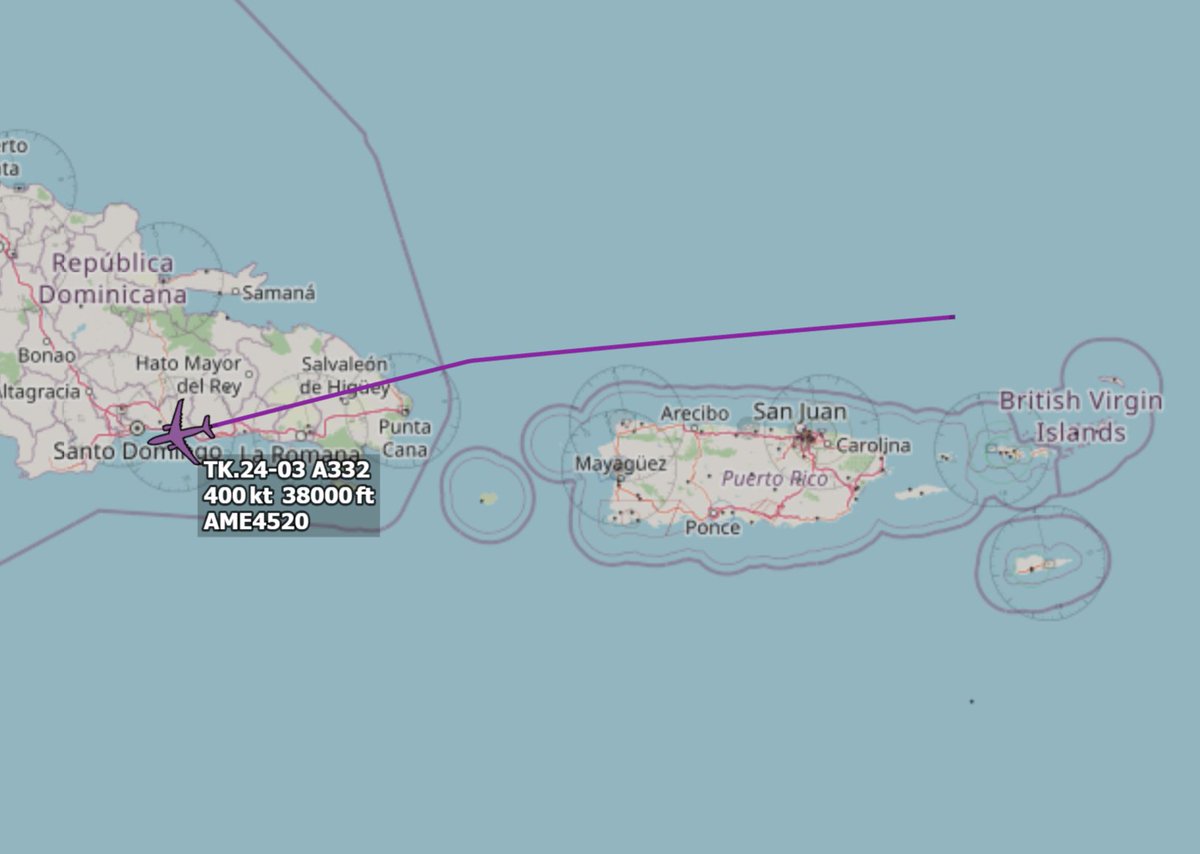 r4streando's tweet photo. 356343 | TK.24-03 | A332 | #AME4520
Airbus A330-200 Ejército del Aire 🇪🇸 MRTT
This Spanish MRTT crossed north of Puerto Rico earlier today and is now traversing the Dominican Republic on its way from Madrid–Torrejón to El Salvador Int'l (#SAL/#MSLP), San Salvador, El Salvador. https://t.co/2h9KBa980Z