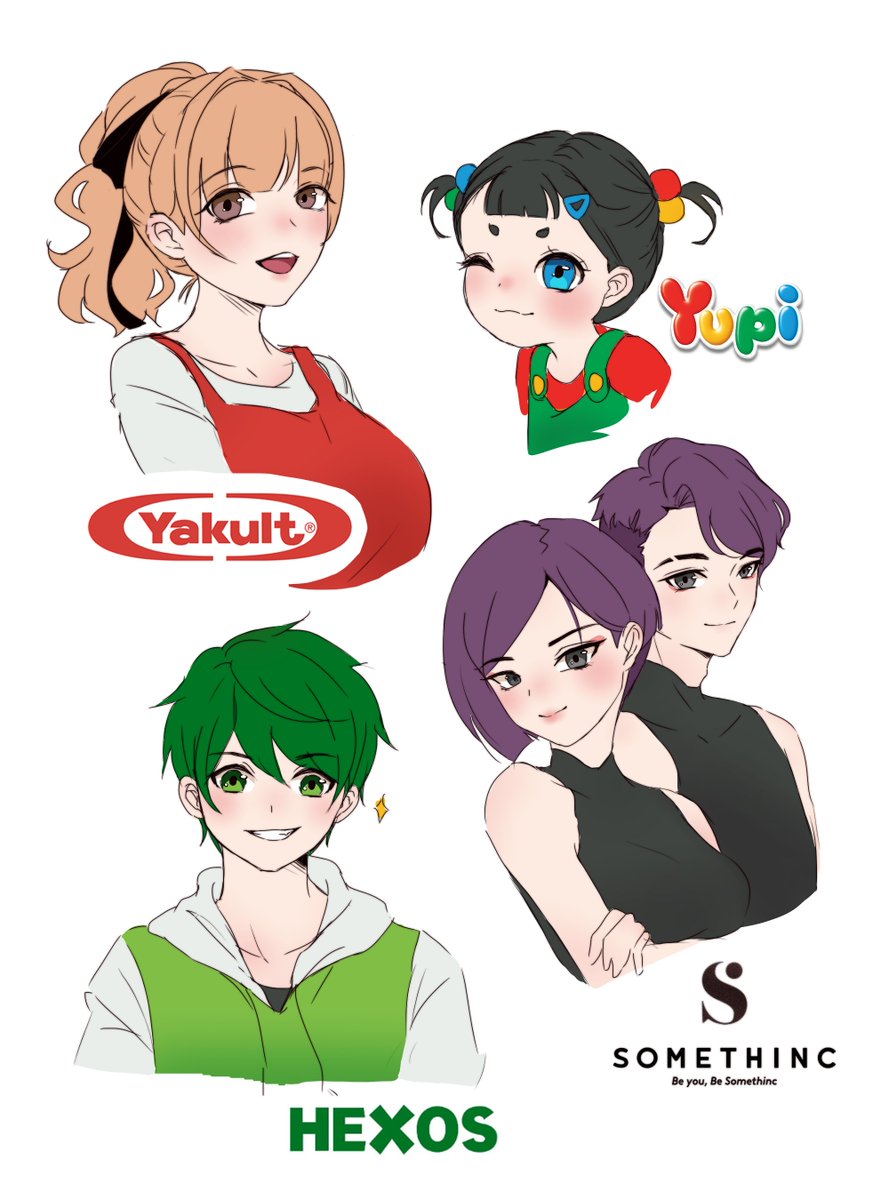 Jadi begini, IZIIIINNN ya admin2 🙏👀

Aku tambahin versi aku dari AU terakhir Toshiba, Amanda, Duo &amp; Tokped

Side nya ada Yakult, Yupi, Hexos dan..

Aku gatau Somethinc itu cwk atau cwk, Jadi aku bikin dua2nya aja yah awokaokw