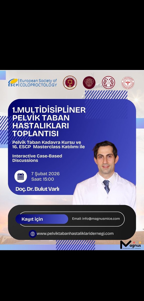 pthder's tweet photo. 🔵 1. Multidisipliner Pelvik Taban Hastalıkları Toplantısı
🔍 Interactive Case-Based Discussions
🗓 7 Şubat | 14:30–16:30
📍 ESCP 16th Pelvic Floor Masterclass –Ankara
👥 Multidisipliner ekip: Kolorektal cerrahi, ürojinekoloji, pelvik rehabilitasyon #MultidisiplinerYaklaşım #ESCP https://t.co/D7t9y07xGL