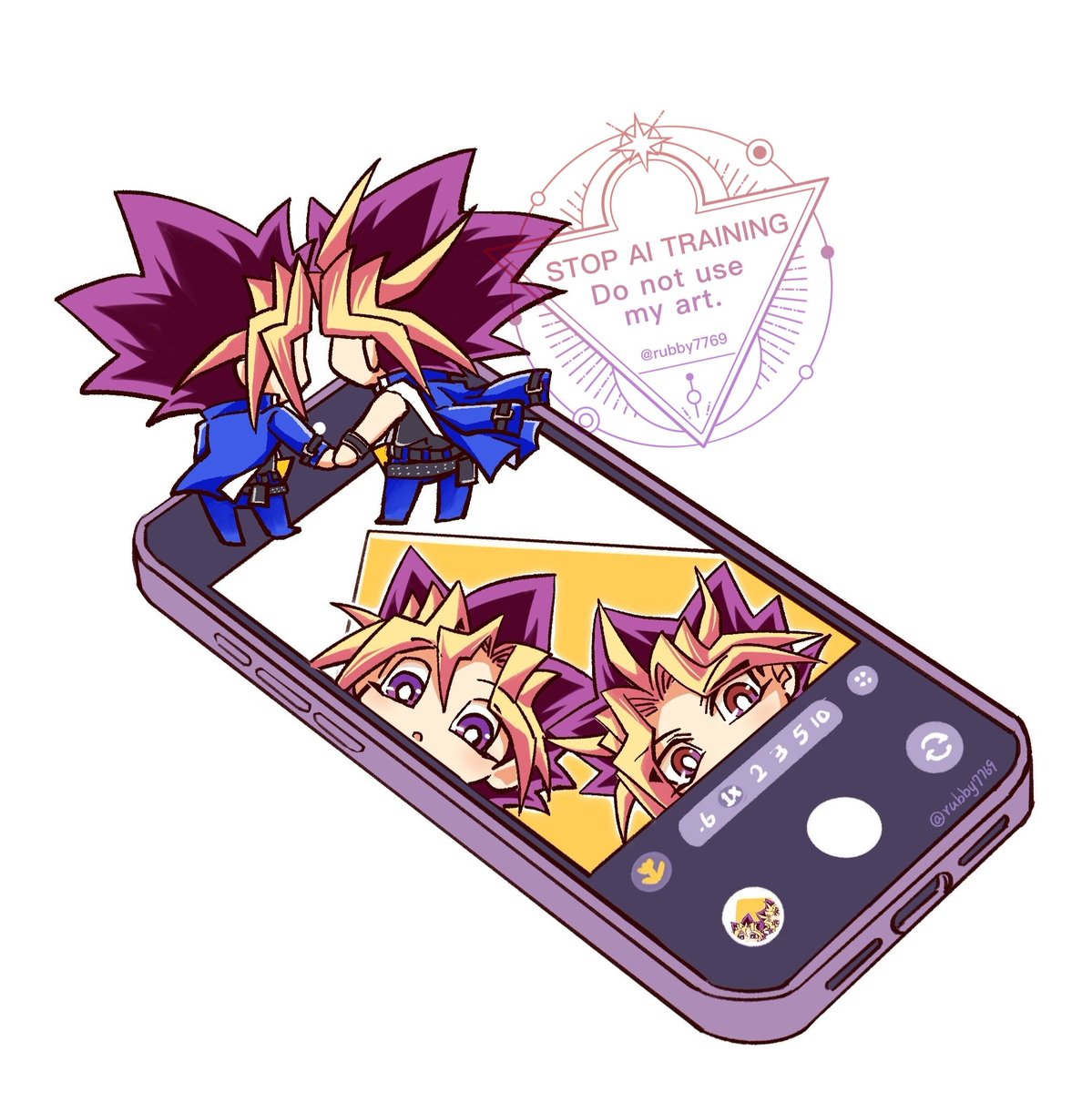 覺得很可愛，塗鴉一下😆❤️💜
#闇表 #puzzleshipping