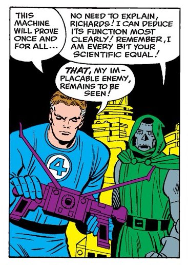 doomreedpanels's tweet photo. “This machine will prove once and for all…”

“No need to explain, Richards! I can deduce its function most clearly. Remember, I am every bit your scientific equal!”

“That, my implacable enemy, remains to be seen!” https://t.co/EcN1BeufVe