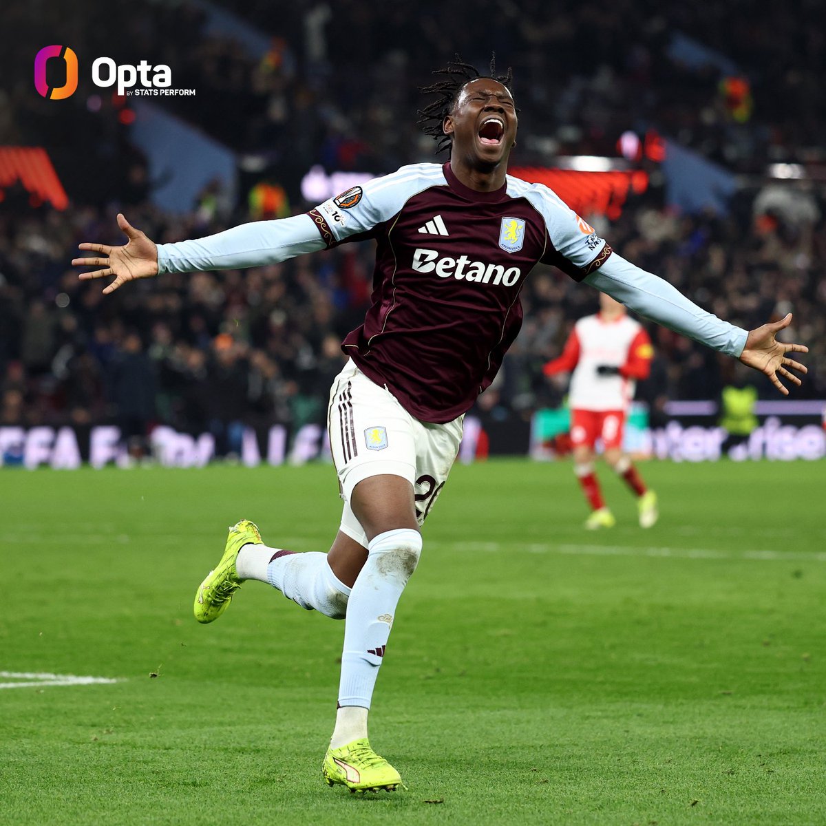 3 - Tonight was Aston Villa's third major European win when trailing 2+ goals:

✅ 3-2 vs Strømsgodset in 1998
✅ 3-2 vs PSG in 2025
✅ 3-2 vs FC RB Salzburg in 2026

Dramatic.