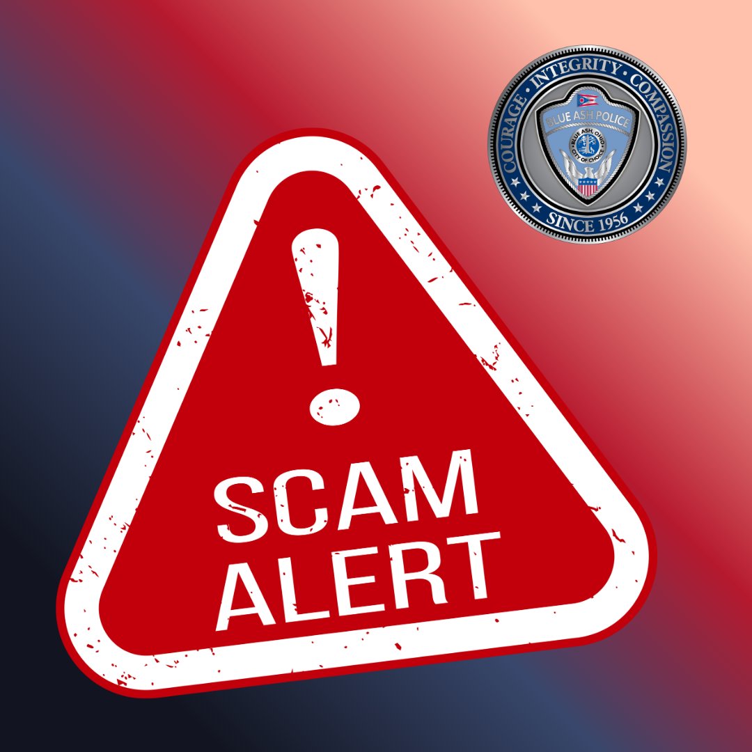 BlueAshPD's tweet image. The Blue Ash Police and Tax Departments are warning of scam callers claiming to be tax collectors. Read more: blueash.com/news