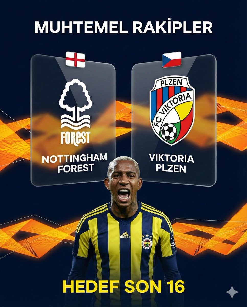 SİZCE RAKİBİMİZ KİM OLACAK?

Fenerbahçe'nin Avrupa Ligi play-off turu muhtemel rakipleri:

🏴󠁧󠁢󠁥󠁮󠁧󠁿 Nottingham Forest
🇨🇿 Viktoria Plzen

#Fenerbahce #Futbol #Sports #Transfer