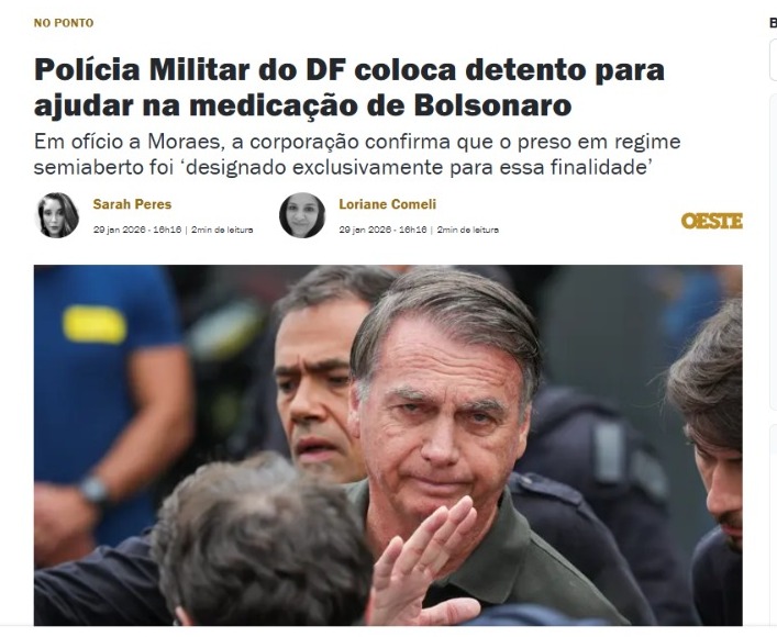 ALERTA MÁXIMO: QUEM VAI GARANTIR A SEGURANÇA DE BOLSONARO?

A Polícia Militar do Distrito Federal colocou um detento em regime semiaberto para auxiliar na medicação de Jair Bolsonaro, segundo reportagem da Revista Oeste. É absolutamente legítimo questionar isso: quem garante que