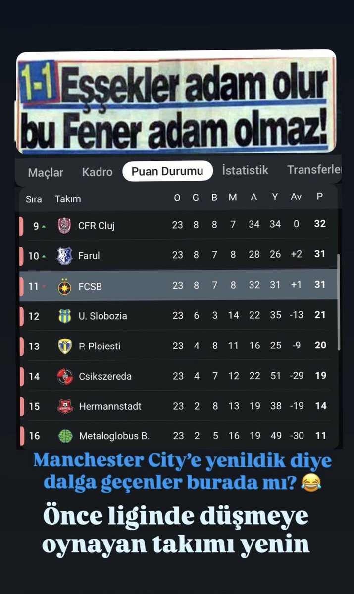 Mutluluk nedir bilmezler, hep ağlarlar hiç gülmezler, nedense hiç sevilmezler, Boynu bükükler 😂  #FCSBvFB
