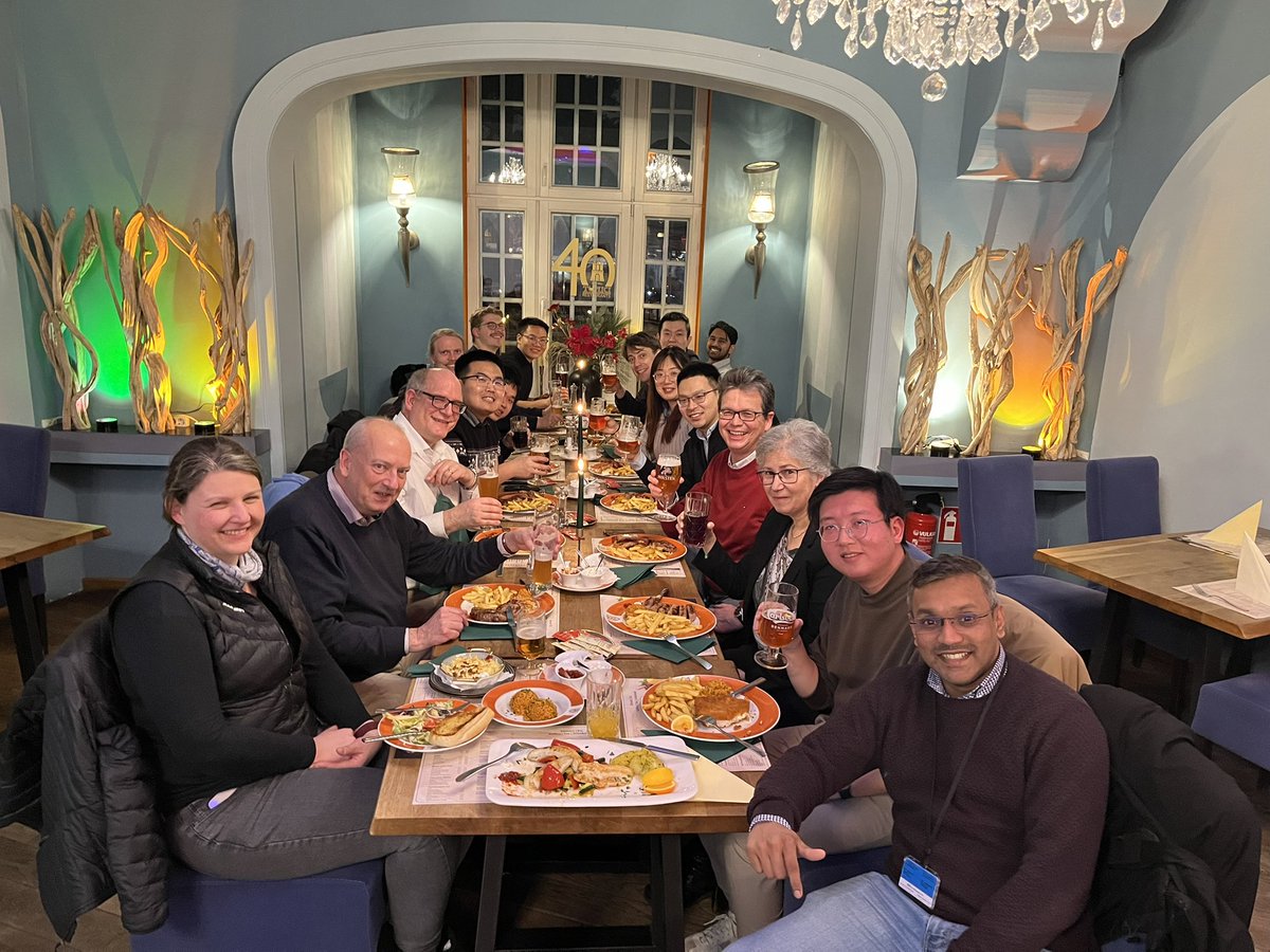muller_group's tweet photo. Dinner linked with the #SAXS #WAXS #GISAXS #workshop at the #DESY #usermeeting bringing together the #speakers and #participants with lively #discussions about the very latest #developments presented and #future #plans https://t.co/jFgtb1EmqT
