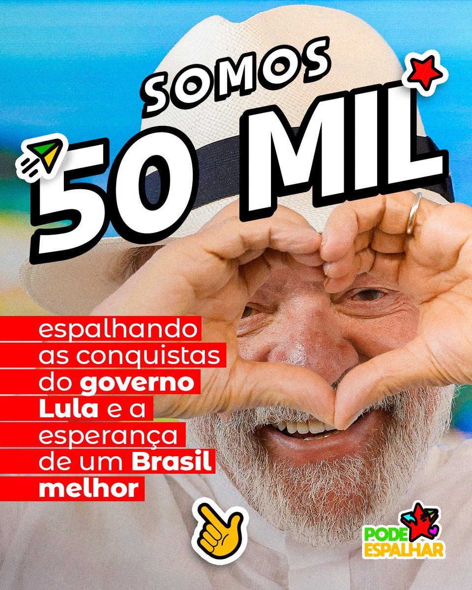 pode_espalhar's tweet image. 🚨 ATENÇÃO: No Instagram, já somos 50 mil pessoas espalhando informação, defendendo políticas públicas e mostrando que o Brasil é muito melhor com Lula na presidência.

👉 Chega junto nessa! Segue o Pode Espalhar no Instagram e aqui no X também, e compartilha com geral! 💥📲…