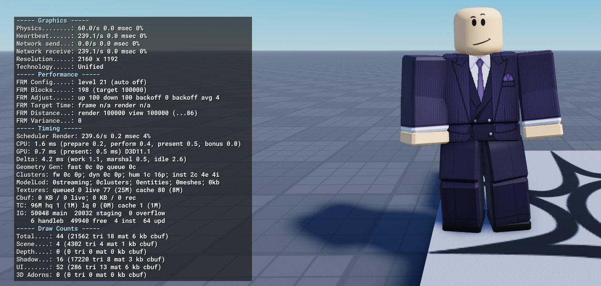 But - it gets worse.

Draw counts increase by 10 when compared to the classic version and triangles are increased by almost 10,000.

This is only for the Skeptic face - other faces may better - or worse.

Multiply this by a full lobby and ... yeah.