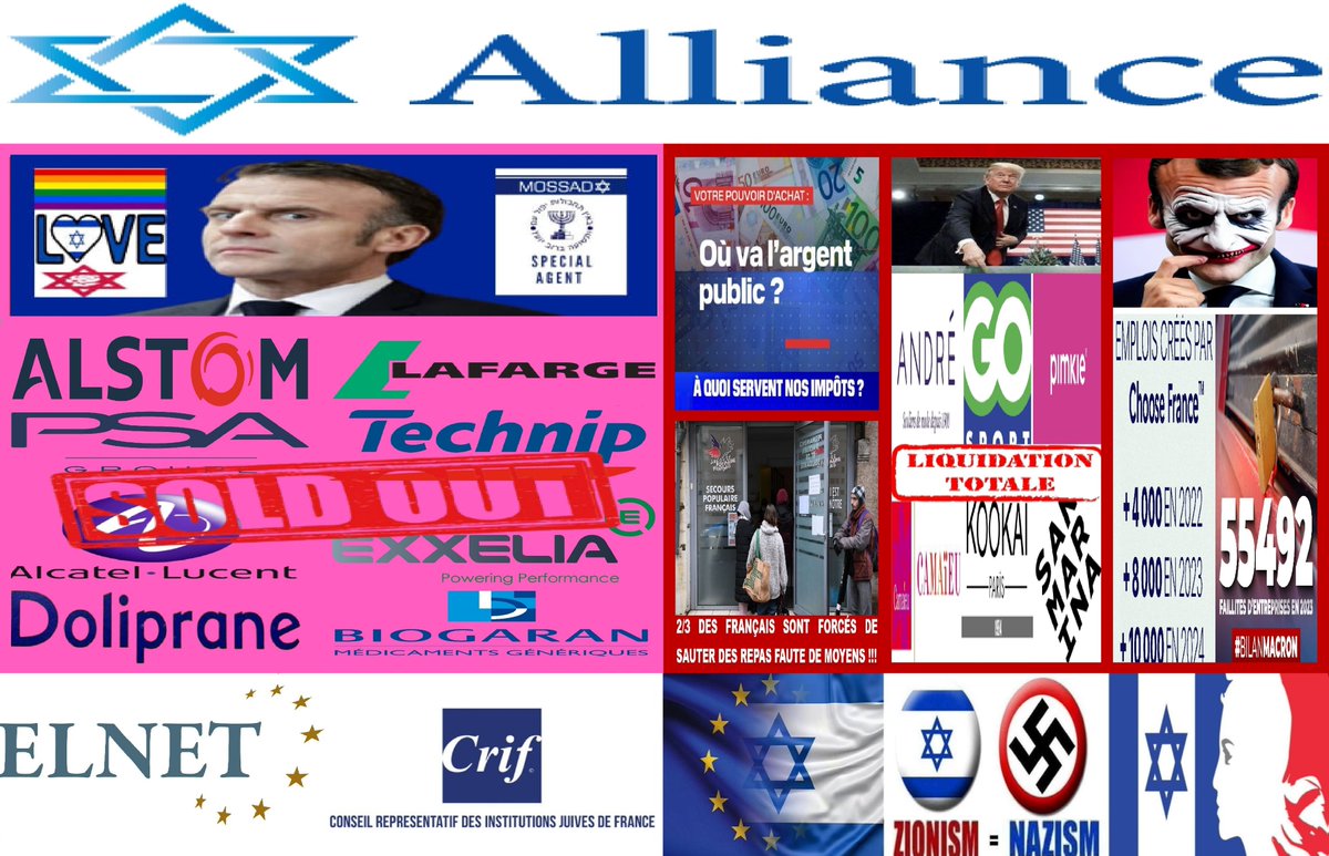 RealEthicsCode's tweet photo. L'Élysée étant I卐RAÉLISÉ depuis 2007, la mafia du nazisionisme ultralib. a pu piller argent public &amp; fleurons indus. tout en mutilant acquis, serv. &amp; minimas soc. pour faire encore + de gras sur l'dos d'la #France d'en bas soi-disant antisémite car goy, laïque &amp; hétéro-binaire ! https://t.co/U7Bp2gZFse
