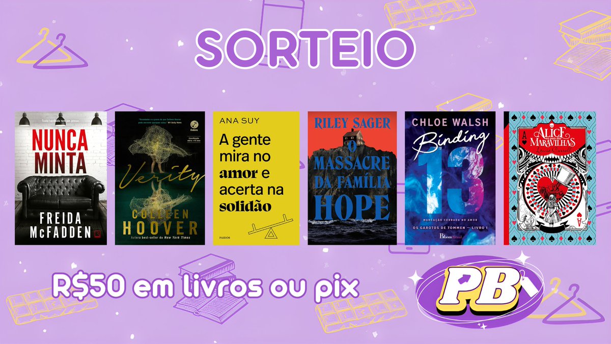 💜 SORTEIO 💜

🏅 PRÊMIO:
—  R$50 em livros ou p1x
—  01 ganhador

📌 REGRAS:
— Seguir <a href="/BugsPromo/">PromoBugs - Adm Rafa 💜</a> 
— Dar RT aqui sem citar
— Comentar o prêmio que deseja

🗓️ Resultado 05/02 🍀